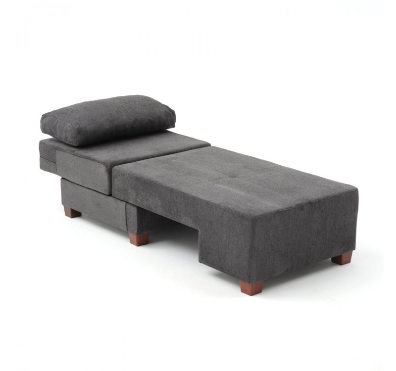 Πολυθρόνα - κρεβάτι Perenna Megapap υφασμάτινη χρώμα ανθρακί 116x93x83εκ.