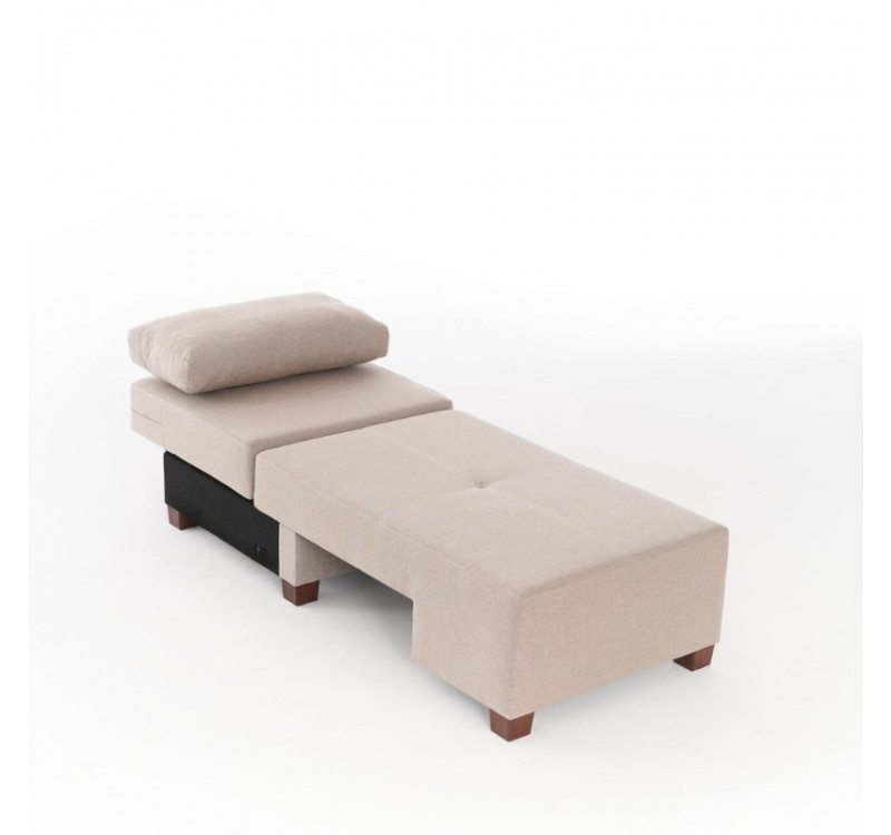 Πολυθρόνα - κρεβάτι Perenna Megapap υφασμάτινη χρώμα κρεμ 116x93x83εκ.