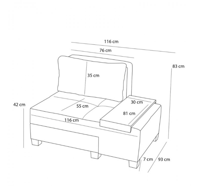 Πολυθρόνα - κρεβάτι Perenna Megapap υφασμάτινη χρώμα κρεμ 116x93x83εκ.