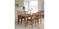 Σετ τραπεζαρίας Adare Megapap 5 τμχ μασίφ ξύλο - MDF με επεκτεινόμενο τραπέζι 140/180x78x77εκ.