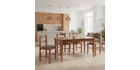 Σετ τραπεζαρίας Adare-Virginia Megapap 5 τμχ μασίφ ξύλο-MDF με επεκτεινόμενο τραπέζι 140/180x78x77εκ.
