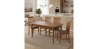 Σετ τραπεζαρίας Belfast Megapap 5 τμχ μασίφ ξύλο - MDF με επεκτεινόμενο τραπέζι 150/200x89x78εκ.