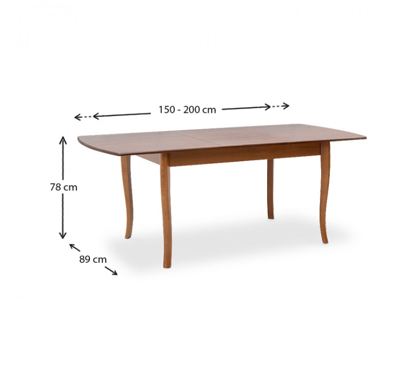 Σετ τραπεζαρίας Belfast Megapap 7 τμχ μασίφ ξύλο - MDF με επεκτεινόμενο τραπέζι 150/200x89x78εκ.
