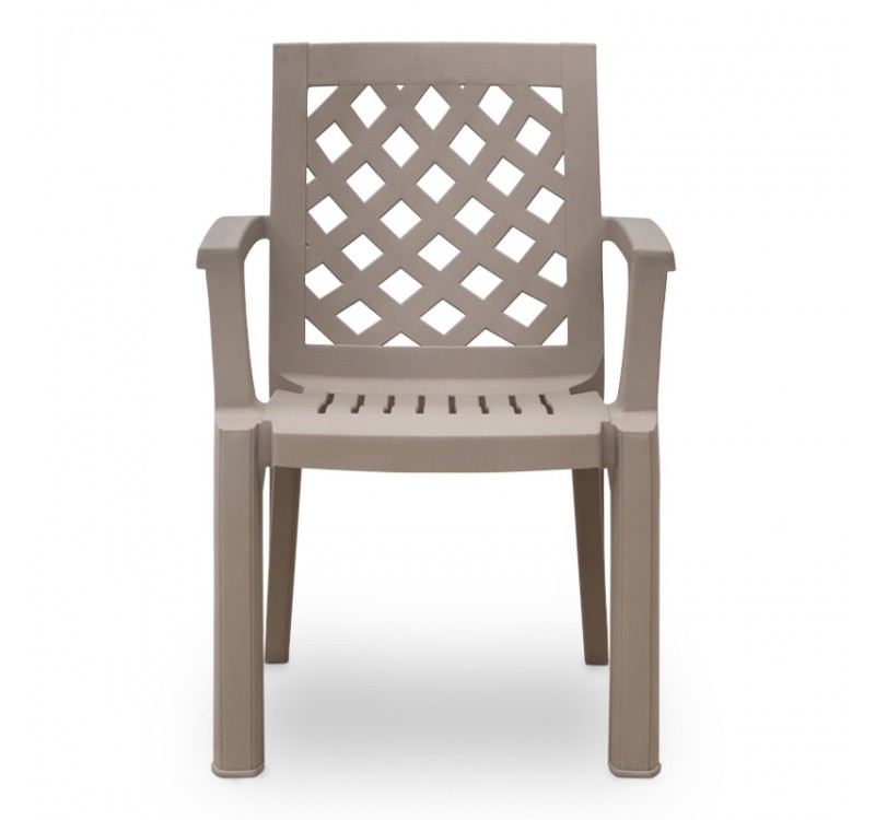 Σετ τραπεζαρία κήπου Callan Megapap 5τμχ πολυπροπυλενίου τραπέζι 120x70 - πολυθρόνα χρώμα cappuccino S_GP046-0002,2+GP046-0004,2x4