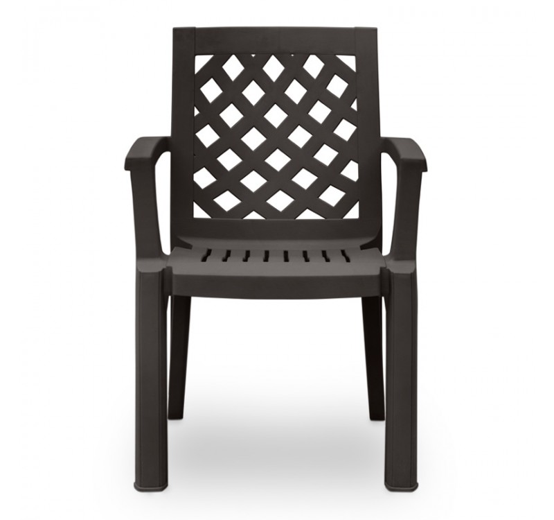 Σετ τραπεζαρία κήπου Callan Megapap 5τμχ πολυπροπυλενίου τραπέζι 140x80 - πολυθρόνα χρώμα καφέ S_GP046-0003,1+GP046-0004,3x4