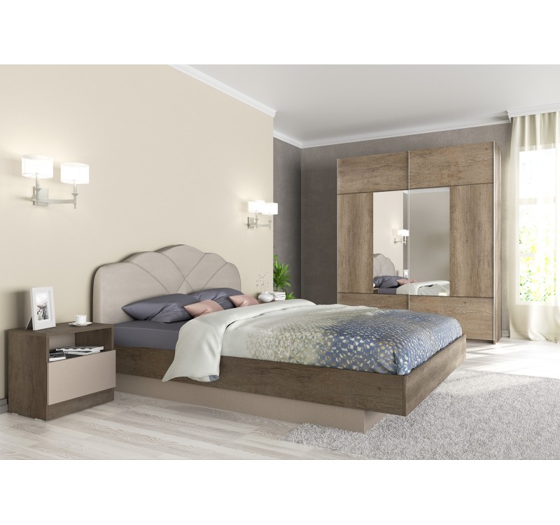 Σετ Κρεβατοκάμαρας ξύλινο CORONA 160x200 DIOMMI 40-030