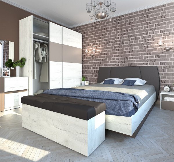 Σετ Κρεβατοκάμαρας ξύλινο EVROS160x200 DIOMMI 40-033