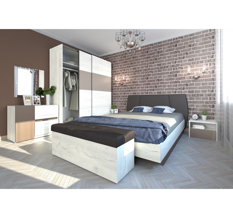 Σετ Κρεβατοκάμαρας ξύλινο EVROS160x200 DIOMMI 40-033