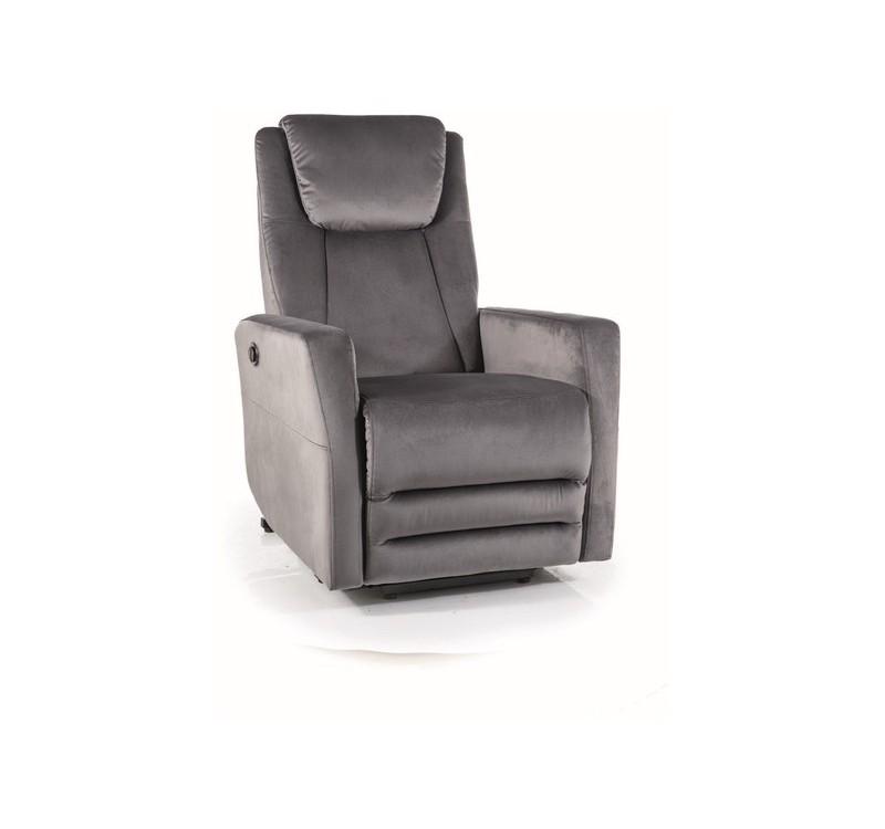 FOTEL ROZKŁADANY ADONIS (FUNKCJA PIONIZACJI) VELVET SZARY BLUVEL 14