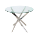 Τραπέζι Agis Φ90x75 βάση χρωμίου/ tempered glass DIOMMI AGIS