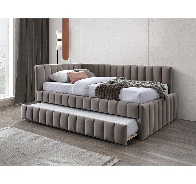 ŁÓŻKO ALFIE VELVET 120X200 C. BEŻ BLUVEL 40