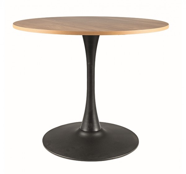 STÓŁ AMADEO II DĄB/CZARNY MAT FI 90