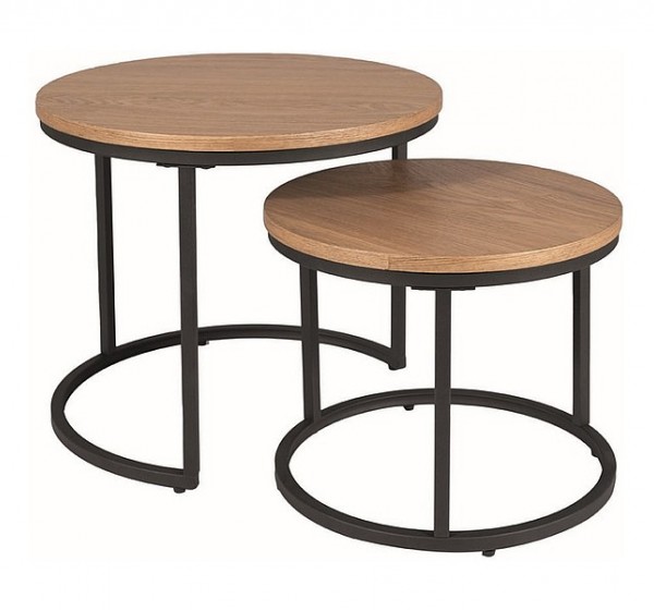 ŁAWA AMARO DĄB/CZARNY (ZESTAW)