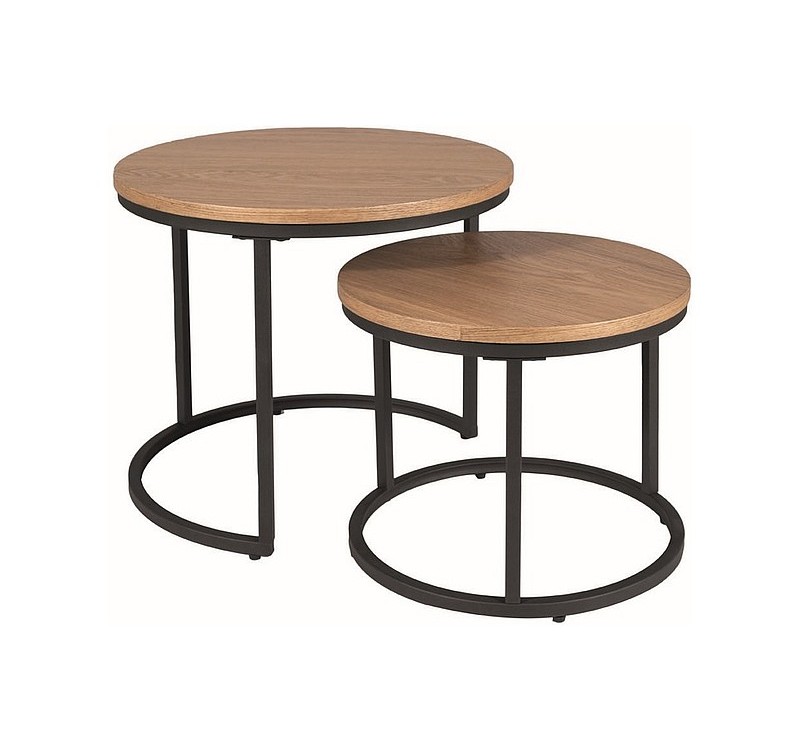 ŁAWA AMARO DĄB/CZARNY (ZESTAW)