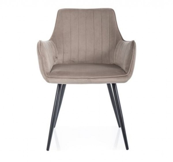 KRZESŁO APPLE VELVET CZARNY STELAŻ/C.BEŻ BLUVEL 40