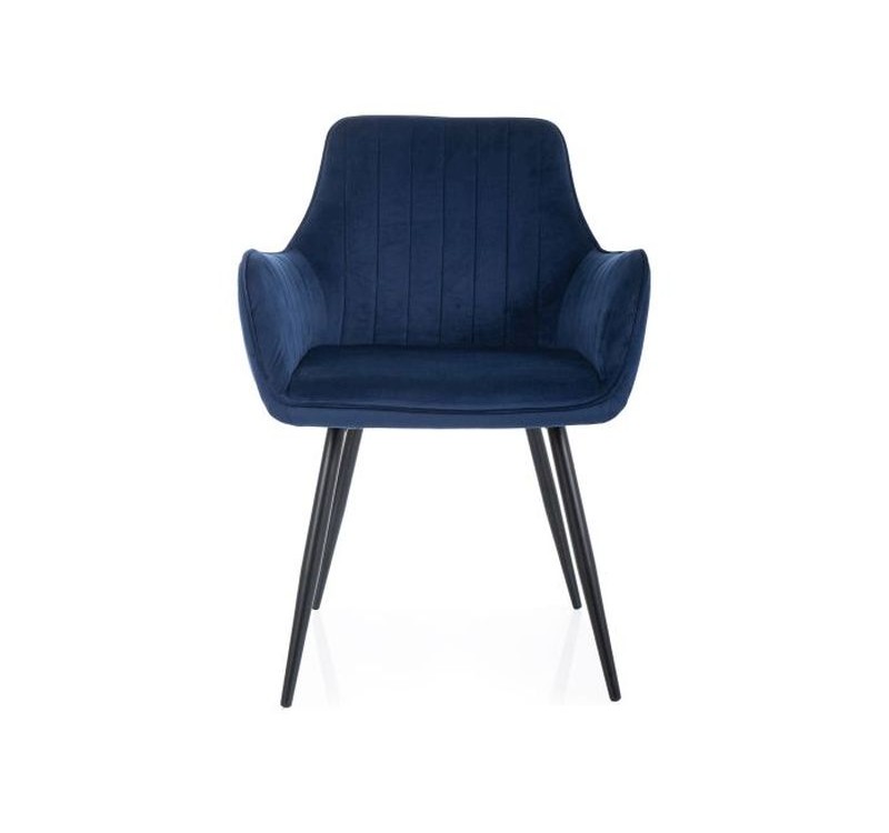 KRZESŁO APPLE VELVET CZARNY STELAŻ/GRANATOWY BLUVEL 86