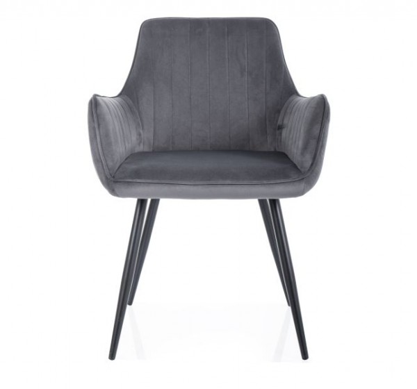 KRZESŁO APPLE VELVET CZARNY STELAŻ/SZARY BLUVEL 14