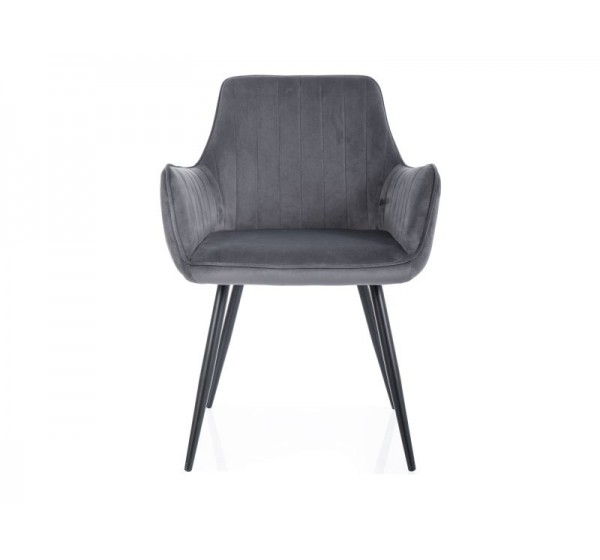 KRZESŁO APPLE VELVET CZARNY STELAŻ/SZARY BLUVEL 14