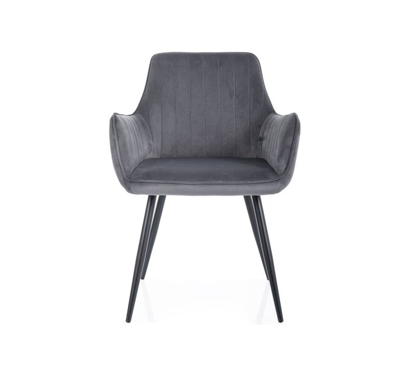 KRZESŁO APPLE VELVET CZARNY STELAŻ/SZARY BLUVEL 14
