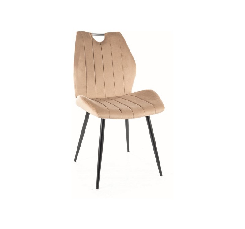 KRZESŁO ARCO VELVET CZARNY STELAŻ / BEŻ BLUVEL 28
