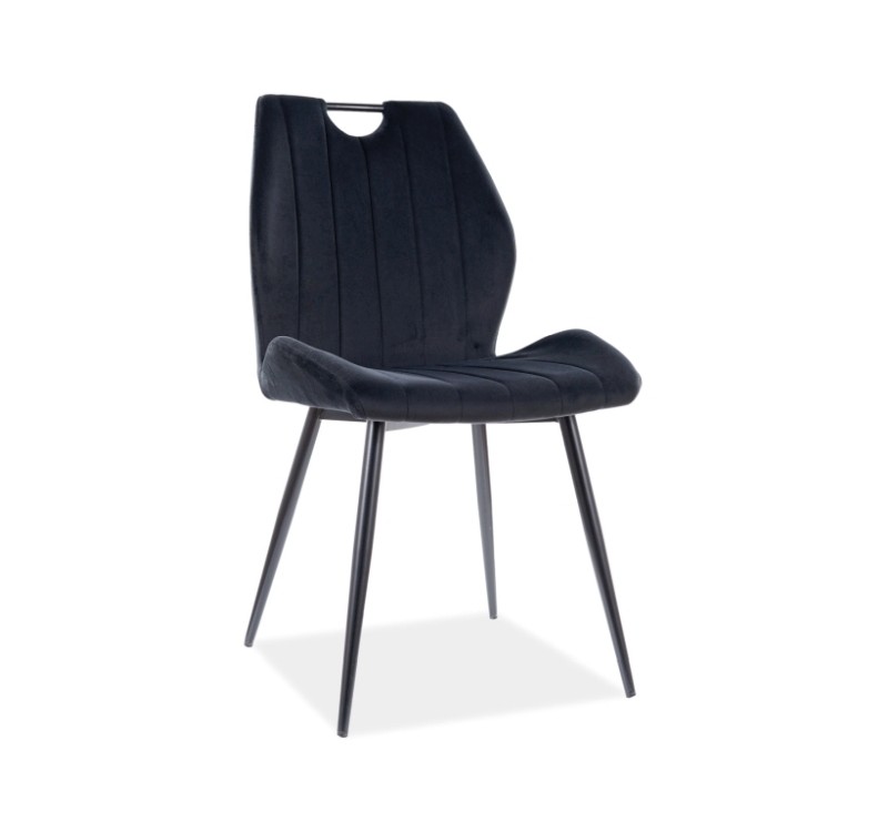 Επενδυμένη καρέκλα Arco 51x51x91 μαύρος σκελετός/μαύρο βελούδο bluvel 19 DIOMMI ARCOVCC