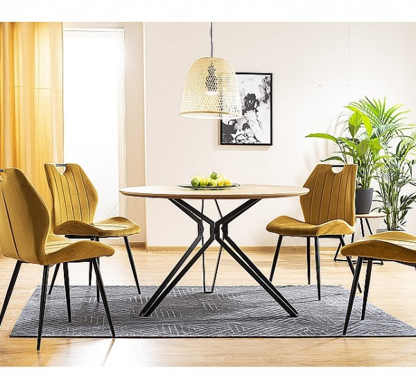 Επενδυμένη καρέκλα Arco 51x51x91 μαύρος σκελετός/καρί βελούδο bluvel 68 DIOMMI ARCOVCCU