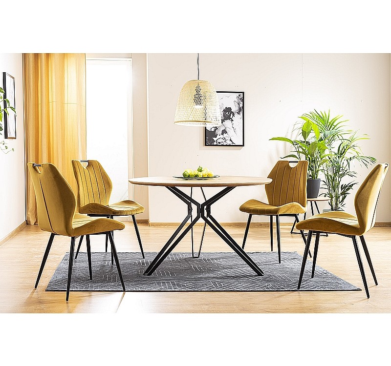 Επενδυμένη καρέκλα Arco 51x51x91 μαύρος σκελετός/καρί βελούδο bluvel 68 DIOMMI ARCOVCCU