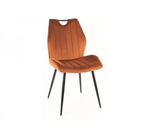 KRZESŁO ARCO VELVET CZARNY STELAŻ / CYNAMON 4215