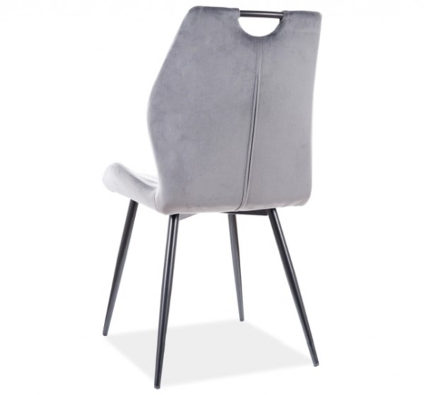 Επενδυμένη καρέκλα Arco 51x51x91 μαύρο σκελετό/γκρι βελούδο bluvel 14 DIOMMI ARCOVCSZ