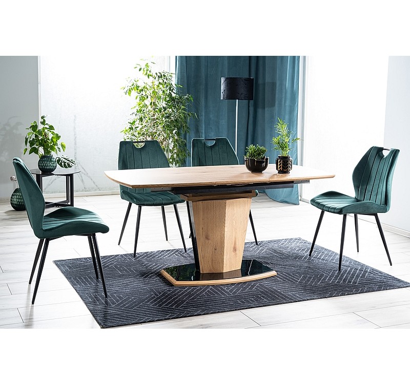 Επενδυμένη καρέκλα Arco 51x51x91 μαύρο πλαίσιο/πράσινο βελούδο bluvel 78 DIOMMI ARCOCZ