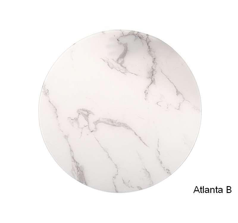 Τραπεζάκια σαλονιού γυάλινα λευκά ATLANTA Φ80x80x45 DIOMMI ATLANTABBCH 80-196