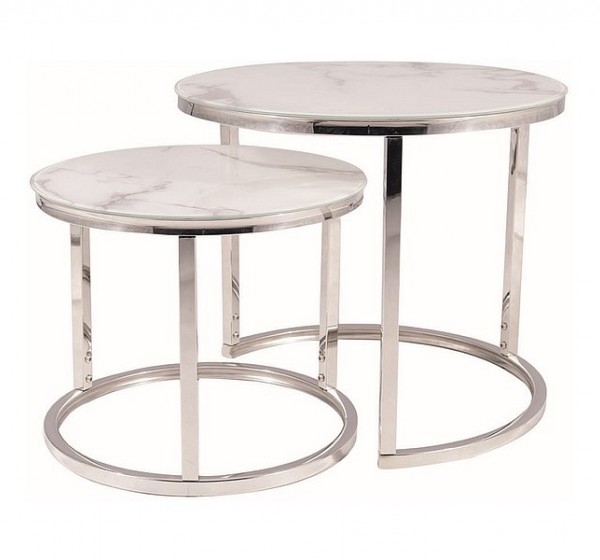 ŁAWA ATLANTA B II BIAŁY EFEKT MARMURU / CHROM ZESTAW