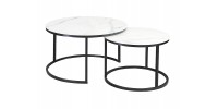 Τραπεζάκια σαλονιού γυάλινα λευκά ATLANTA Φ80x80x45 DIOMMI ATLANTACBC 80-1533