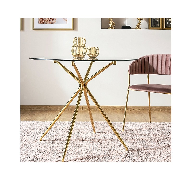 ΤΡΑΠΕΖΙ ΜΕΤΑΦΟΡΙΚΗ AZALIA / ΧΡΥΣΟ ΠΛΑΙΣΙΟ FI 80 DIOMMI AZALIATZLFI80