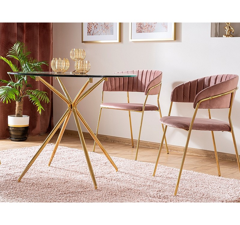 ΤΡΑΠΕΖΙ ΜΕΤΑΦΟΡΙΚΗ AZALIA / ΧΡΥΣΟ ΠΛΑΙΣΙΟ FI 80 DIOMMI AZALIATZLFI80