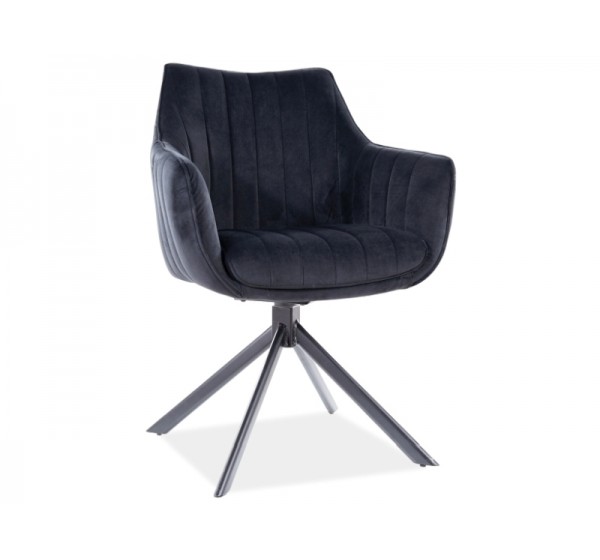 Επενδυμένη καρέκλα Azalia 61x44x86 μαύρη μεταλλική βάση/μαύρο βελούδο bluvel 19 DIOMMI AZALIAVCC