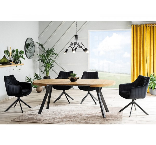 Επενδυμένη καρέκλα Azalia 61x44x86 μαύρη μεταλλική βάση/μαύρο βελούδο bluvel 19 DIOMMI AZALIAVCC