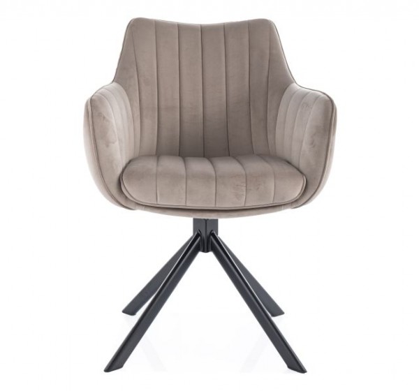 KRZESŁO AZALIA VELVET CZARNY STELAŻ/CIEMNY BEŻ BLUVEL 40