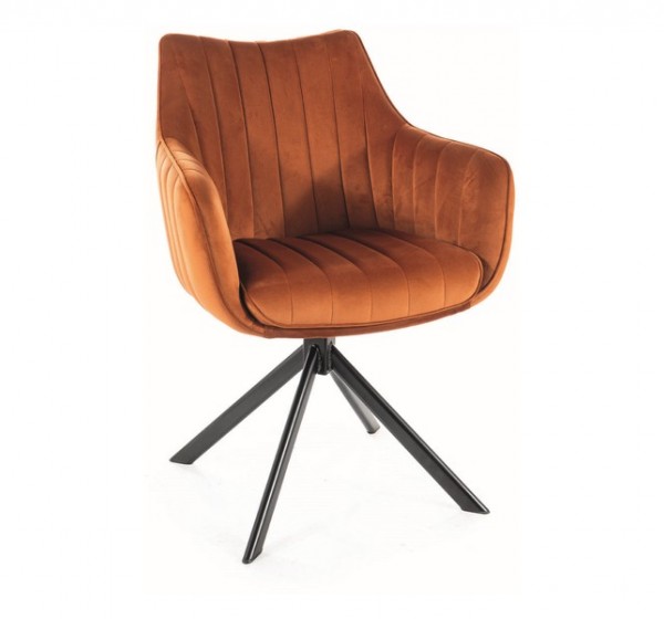 KRZESŁO AZALIA VELVET CZARNY STELAŻ/CYNAMON BLUVEL 4215