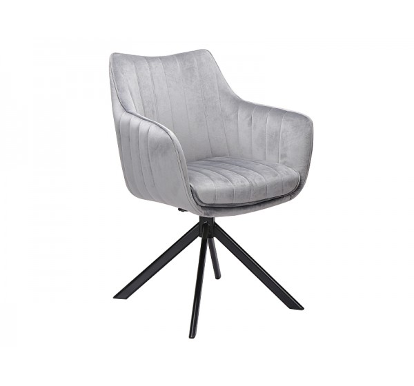 Επενδυμένη καρέκλα Azalia 61x44x86 μαύρη μεταλλική βάση/γκρι βελούδο bluvel 14 DIOMMI AZALIAVCSZ