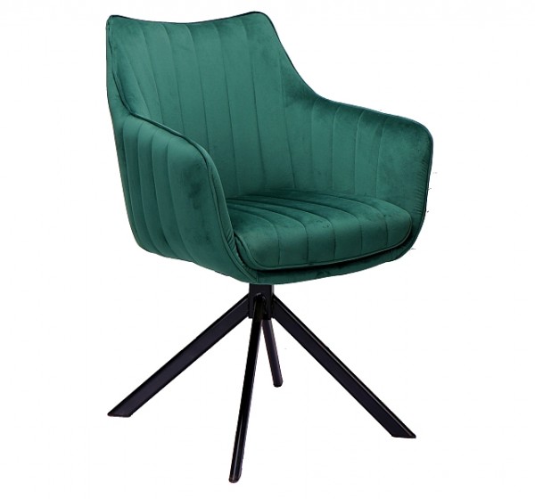 Επενδυμένη καρέκλα Azalia 61x44x86 μαύρη μεταλλική βάση/πράσινο βελούδο bluvel 78 DIOMMI AZALIAVCZ