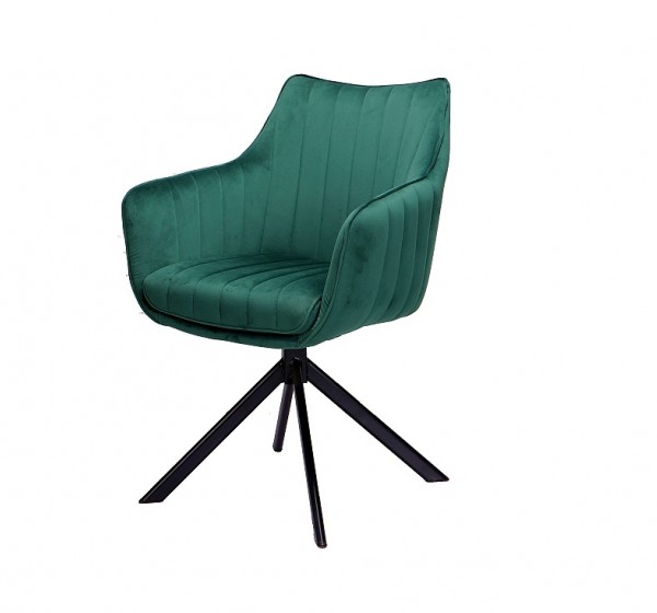 Επενδυμένη καρέκλα Azalia 61x44x86 μαύρη μεταλλική βάση/πράσινο βελούδο bluvel 78 DIOMMI AZALIAVCZ