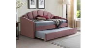 Επενδυμένο καναπές μονό κρεβάτι Bella 90x200 με Βελούδο σε χρώμα Ροζ DIOMMI BELLAV90AR