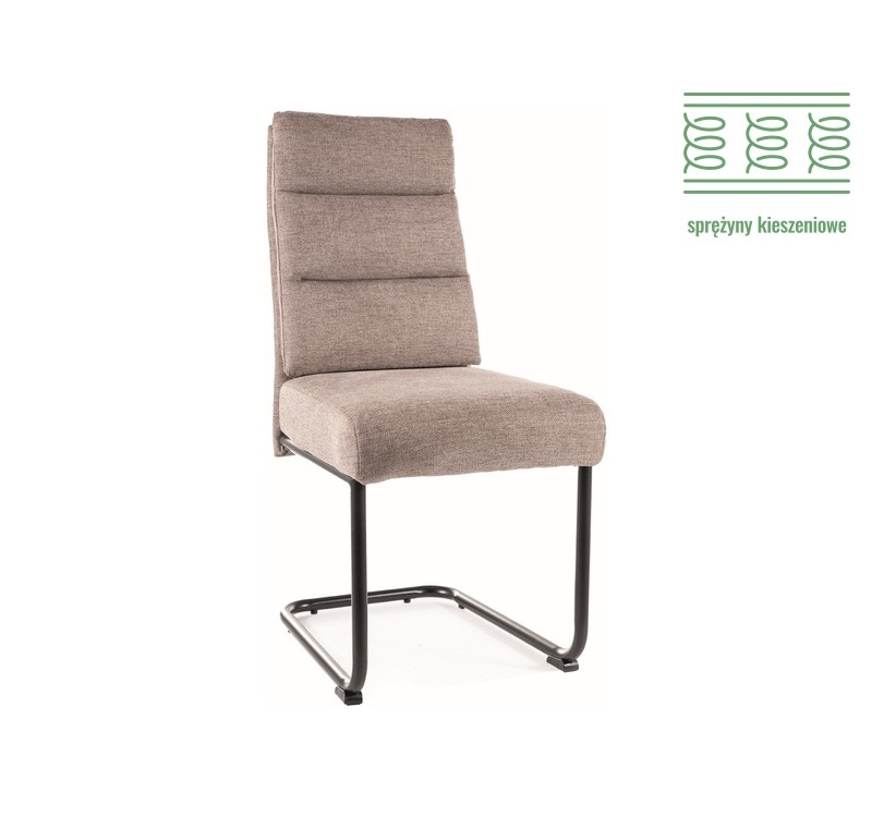 KRZESŁO BERRY BREGO CZARNY STELAŻ / BEŻ 34