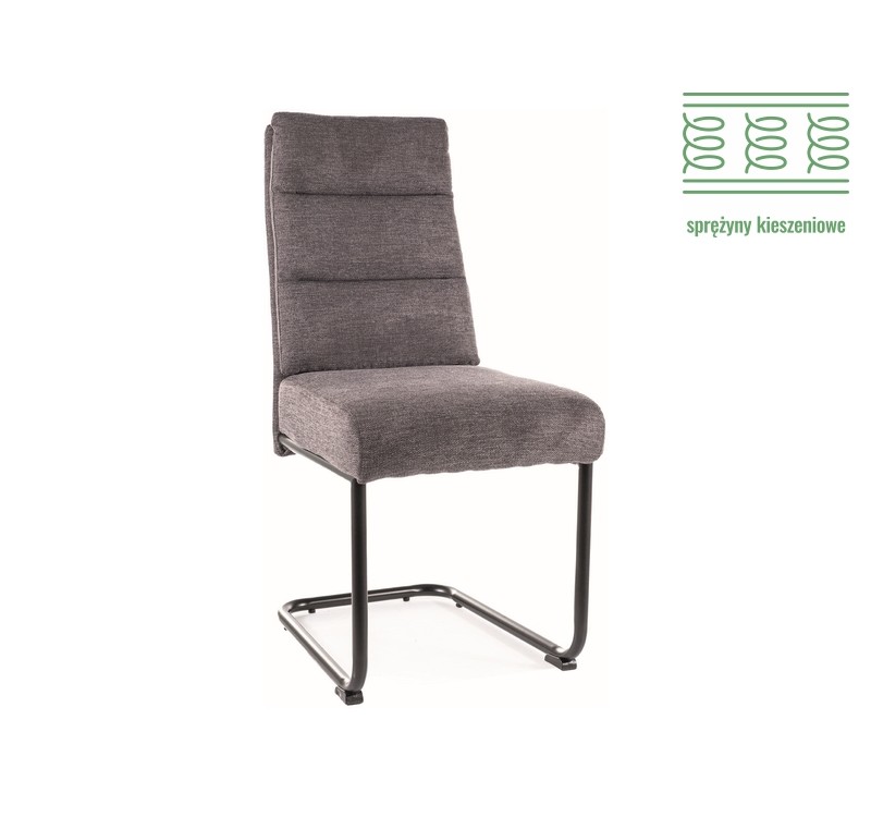 KRZESŁO BERRY BREGO CZARNY STELAŻ / C. SZARY 18