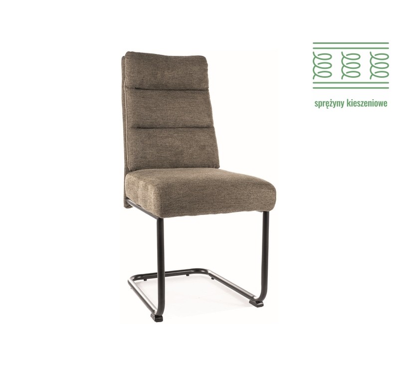 KRZESŁO BERRY BREGO CZARNY STELAŻ / OLIWKA77