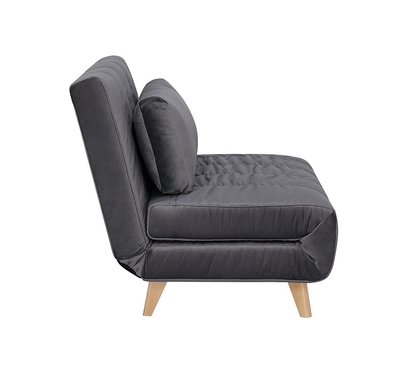 Επεκτεινόμενη πολυθρόνα BILLY γκρι βελούδο / οξιά DIOMMI BILLYVSZ