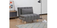 Επεκτεινόμενη πολυθρόνα BILLY γκρι βελούδο / οξιά DIOMMI BILLYVSZ