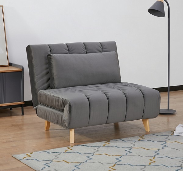 Επεκτεινόμενη πολυθρόνα BILLY γκρι βελούδο / οξιά DIOMMI BILLYVSZ