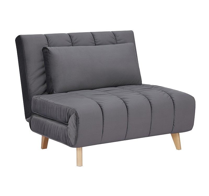 Επεκτεινόμενη πολυθρόνα BILLY γκρι βελούδο / οξιά DIOMMI BILLYVSZ